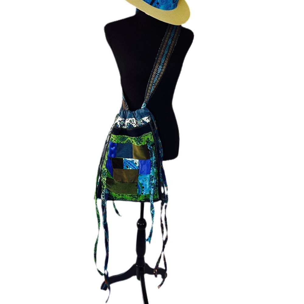 Handmade Patchwork Crossbody Boho Bag UNISEX - Picture 6 of 8